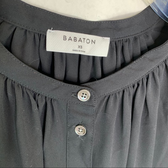 Aritzia Babaton Black Gene Blouse XS H318 g3 - Picture 5 of 12